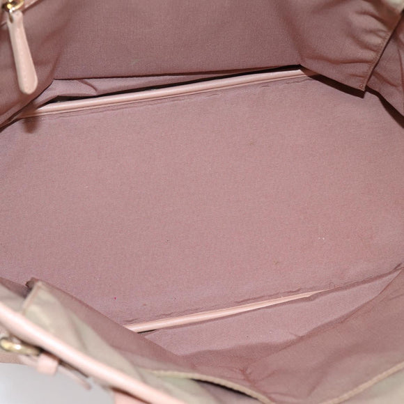 Christian Dior Canage Tote Bag Coated Canvas Pink Gold Auth bs37594