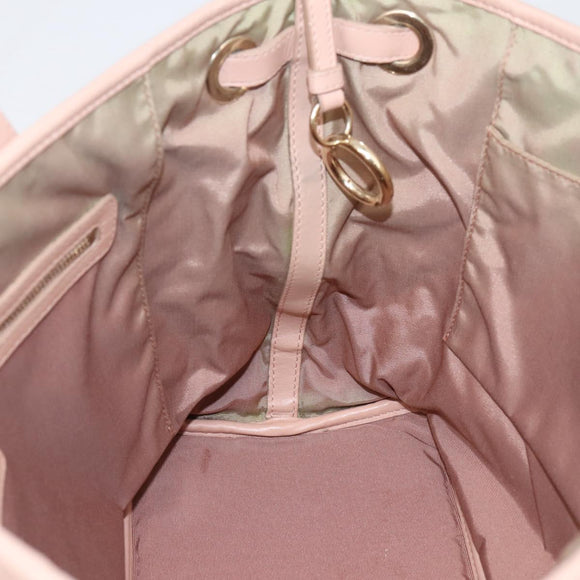 Christian Dior Canage Tote Bag Coated Canvas Pink Gold Auth bs37594