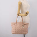 Christian Dior Canage Tote Bag Coated Canvas Pink Gold Auth bs37594-23