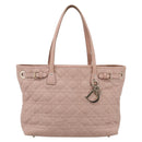 Christian Dior Canage Tote Bag Coated Canvas Pink Gold Auth bs37594-2