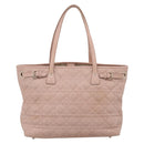 Christian Dior Canage Tote Bag Coated Canvas Pink Gold Auth bs37594-3