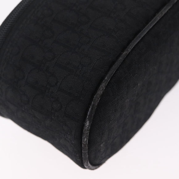 Christian Dior Trotter Canvas Pouch Black Silver Auth bs37596