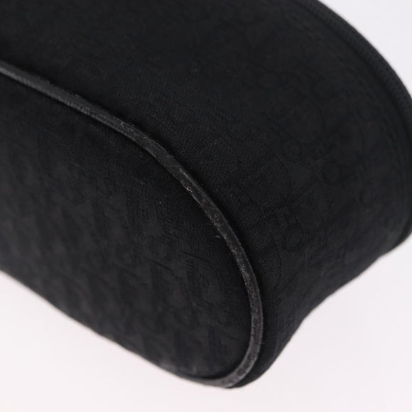 Christian Dior Trotter Canvas Pouch Black Silver Auth bs37596