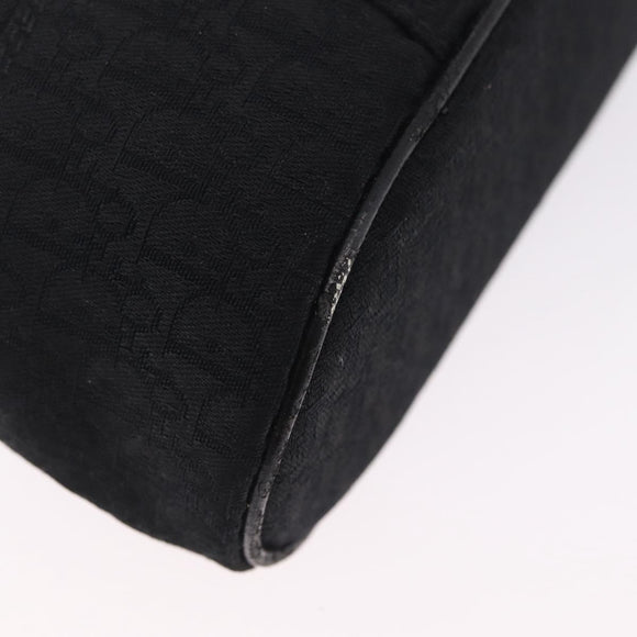 Christian Dior Trotter Canvas Pouch Black Silver Auth bs37596
