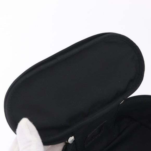 Christian Dior Trotter Canvas Pouch Black Silver Auth bs37596