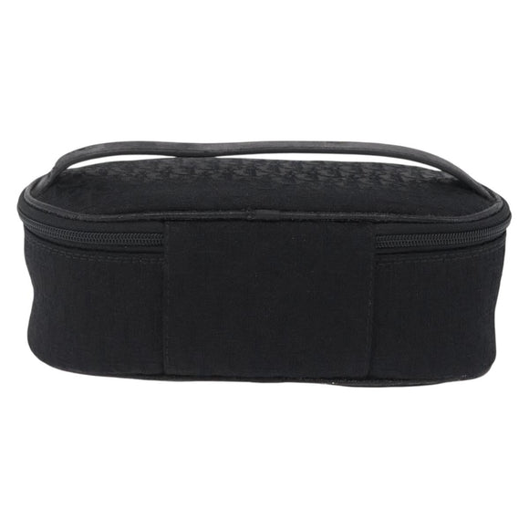 Christian Dior Trotter Canvas Pouch Black Silver Auth bs37596