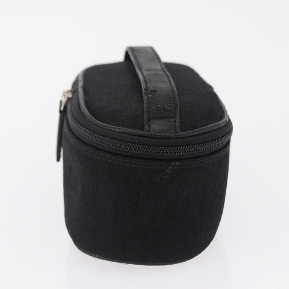 Christian Dior Trotter Canvas Pouch Black Silver Auth bs37596