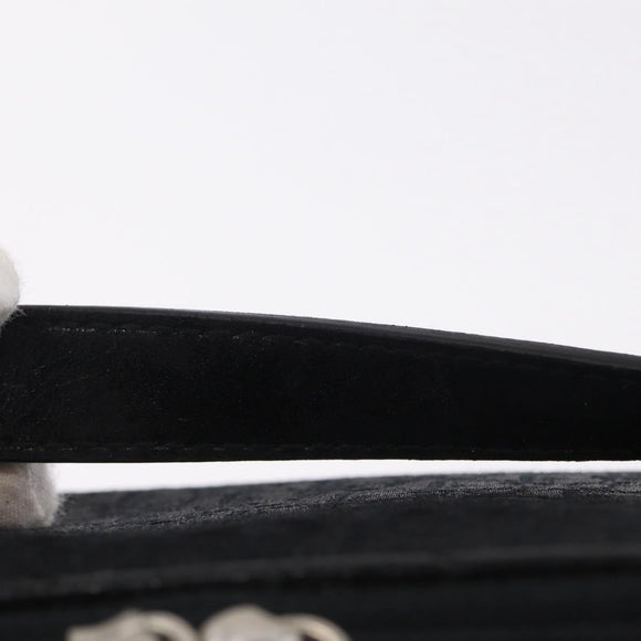 Christian Dior Trotter Canvas Pouch Black Silver Auth bs37596