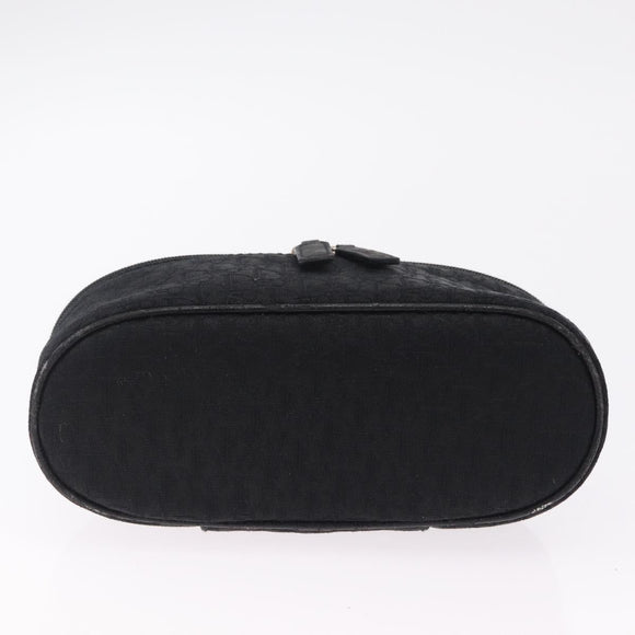 Christian Dior Trotter Canvas Pouch Black Silver Auth bs37596