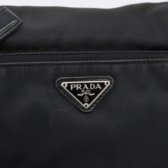 PRADA Shoulder Bag Nylon Black Silver Auth bs37597