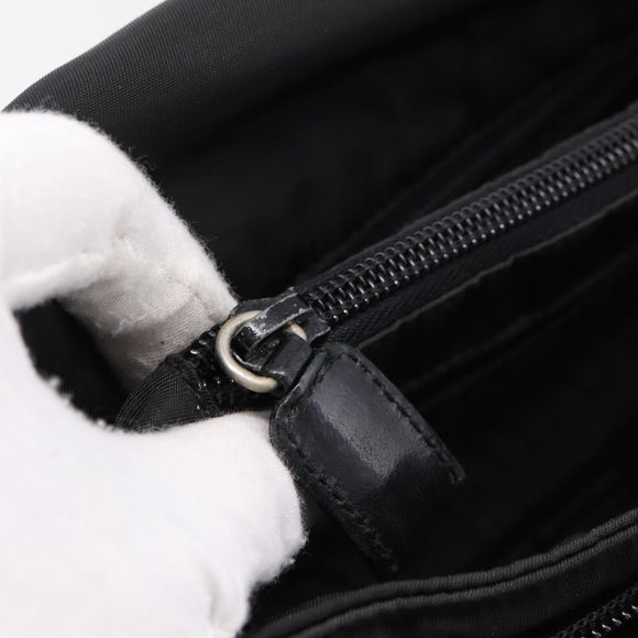 PRADA Shoulder Bag Nylon Black Silver Auth bs37597