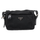 PRADA Shoulder Bag Nylon Black Silver Auth bs37597-2