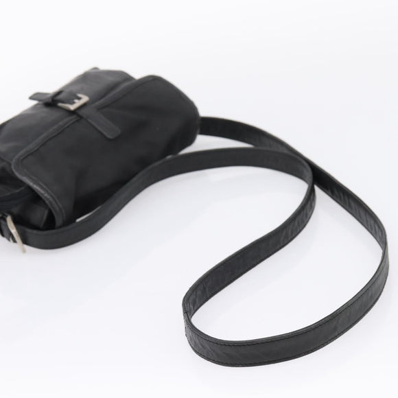 PRADA Shoulder Bag Nylon Black Silver Auth bs37597