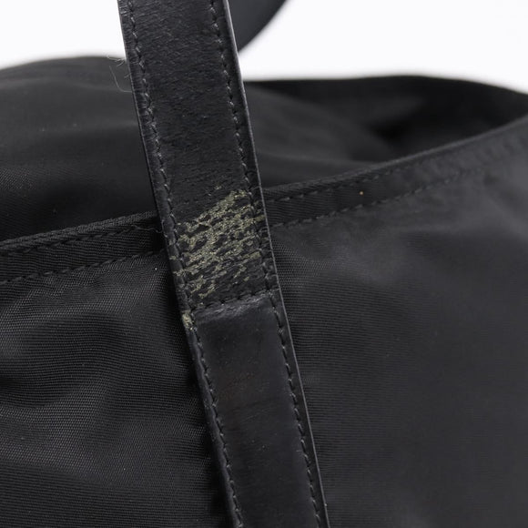 PRADA Tote Bag Nylon Black Silver Auth bs37600