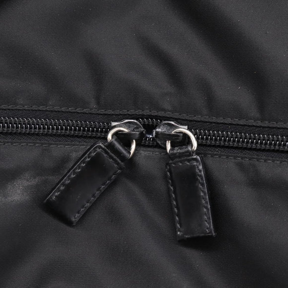 PRADA Tote Bag Nylon Black Silver Auth bs37600