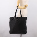 PRADA Tote Bag Nylon Black Silver Auth bs37600-25