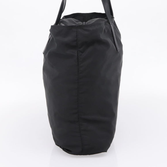 PRADA Tote Bag Nylon Black Silver Auth bs37600