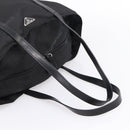 PRADA Tote Bag Nylon Black Silver Auth bs37600-7