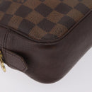 LOUIS VUITTON Damier Ebene Trousse Toilette 25 Clutch Bag N47624 LV Auth bs37603-9