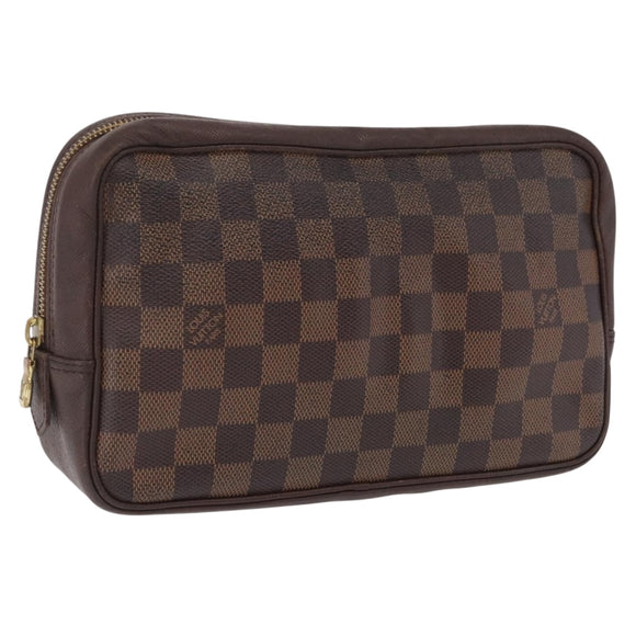 LOUIS VUITTON Damier Ebene Trousse Toilette 25 Clutch Bag N47624 LV Auth bs37603