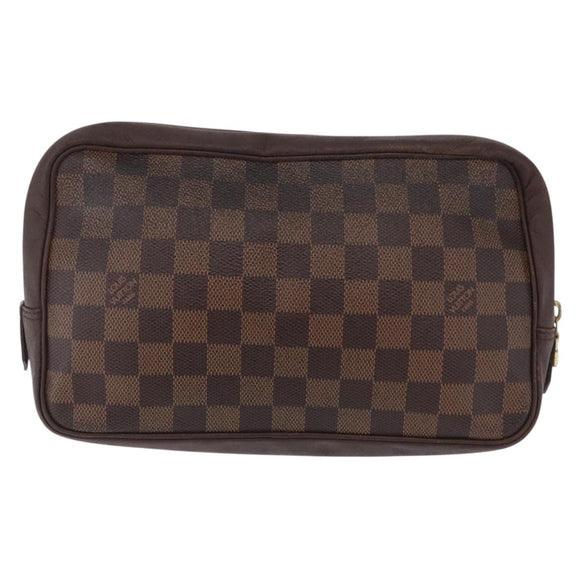 LOUIS VUITTON Damier Ebene Trousse Toilette 25 Clutch Bag N47624 LV Auth bs37603