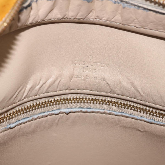 LOUIS VUITTON Monogram Vernis Houston Hand Bag Beige M91004 LV Auth bs37604