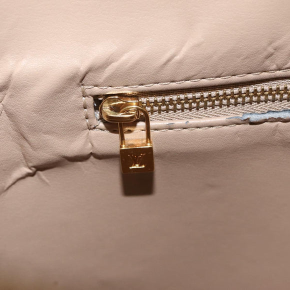 LOUIS VUITTON Monogram Vernis Houston Hand Bag Beige M91004 LV Auth bs37604