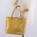 LOUIS VUITTON Monogram Vernis Houston Hand Bag Beige M91004 LV Auth bs37604-32
