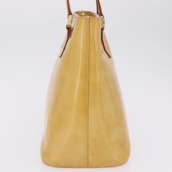 LOUIS VUITTON Monogram Vernis Houston Hand Bag Beige M91004 LV Auth bs37604