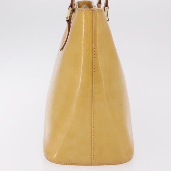 LOUIS VUITTON Monogram Vernis Houston Hand Bag Beige M91004 LV Auth bs37604