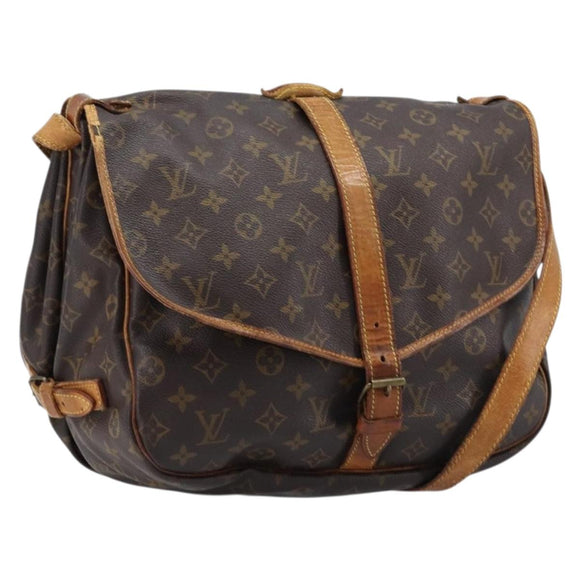 LOUIS VUITTON Monogram Saumur 35 Shoulder Bag M42254 LV Auth bs37607