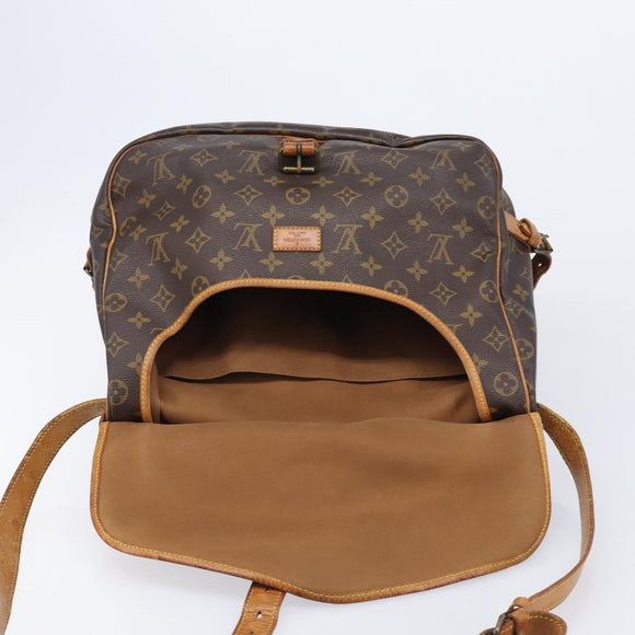 LOUIS VUITTON Monogram Saumur 35 Shoulder Bag M42254 LV Auth bs37607