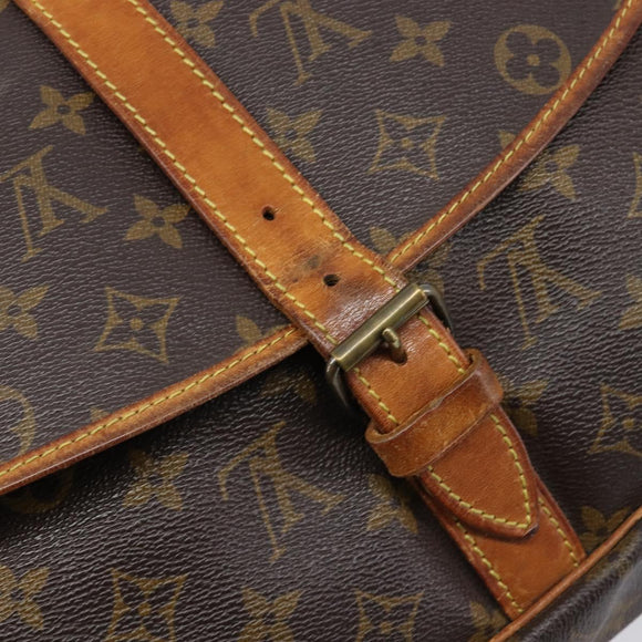 LOUIS VUITTON Monogram Saumur 35 Shoulder Bag M42254 LV Auth bs37607