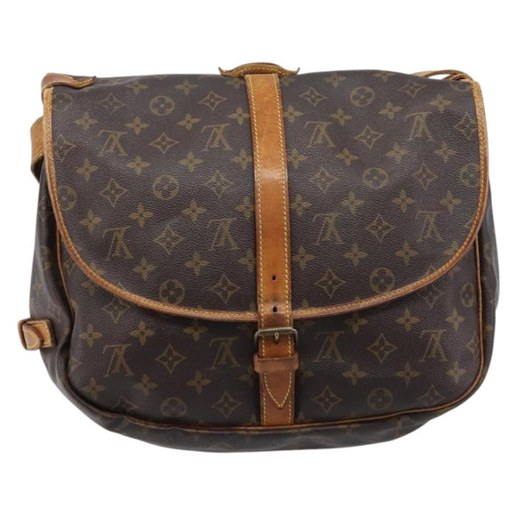 LOUIS VUITTON Monogram Saumur 35 Shoulder Bag M42254 LV Auth bs37607