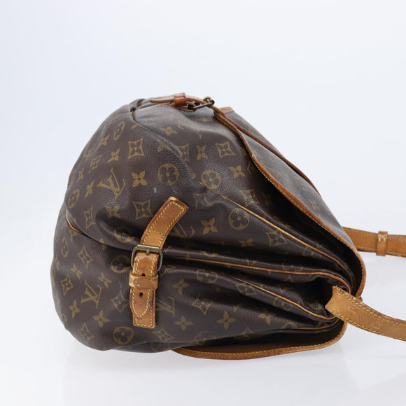 LOUIS VUITTON Monogram Saumur 35 Shoulder Bag M42254 LV Auth bs37607