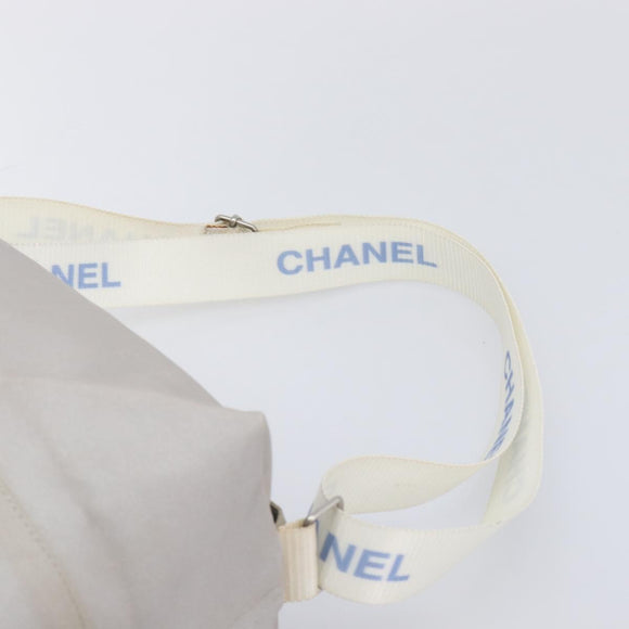 CHANEL Sports Line Shoulder Bag Nylon Gray Silver CC Auth bs37611