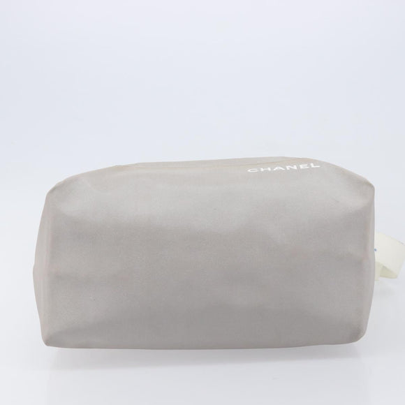CHANEL Sports Line Shoulder Bag Nylon Gray Silver CC Auth bs37611