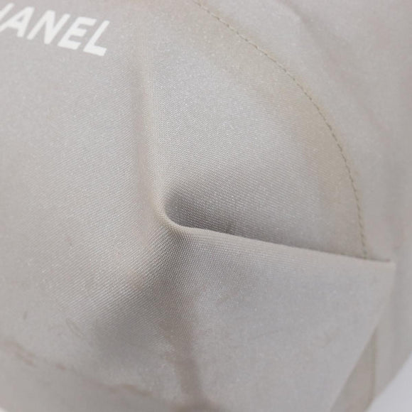CHANEL Sports Line Shoulder Bag Nylon Gray Silver CC Auth bs37611