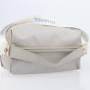 CHANEL Sports Line Shoulder Bag Nylon Gray Silver CC Auth bs37611-7