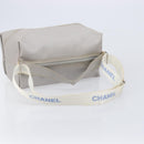 CHANEL Sports Line Shoulder Bag Nylon Gray Silver CC Auth bs37611-9