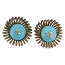 CHANEL Earring metal Gold Tone CC Auth bs37615-1