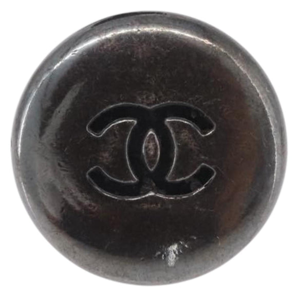 CHANEL Earring metal Silver CC Auth bs37616