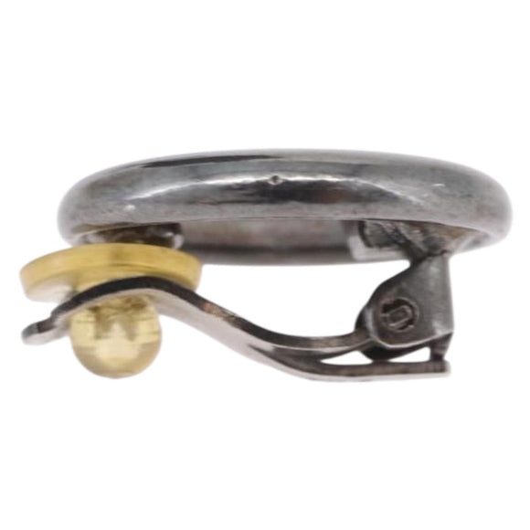 CHANEL Earring metal Silver CC Auth bs37616