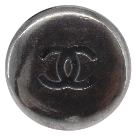 CHANEL Earring metal Silver CC Auth bs37616