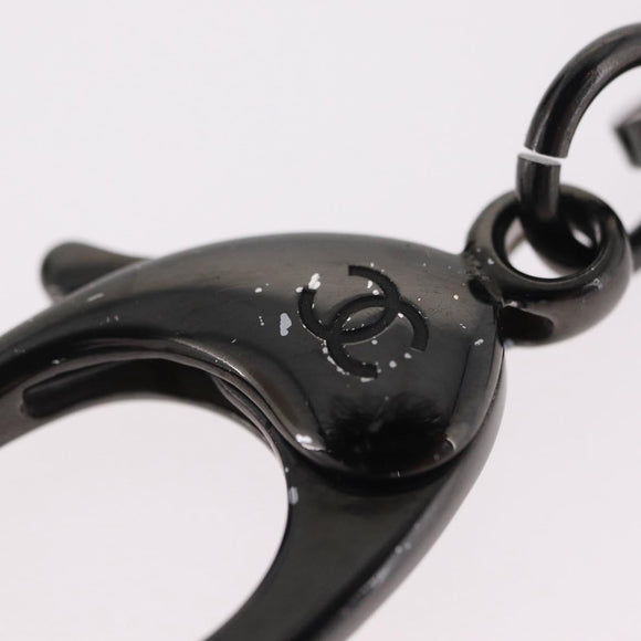 CHANEL Cat Motif Key Holder metal Blue CC Auth bs37617V