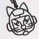 CHANEL Cat Motif Key Holder metal Blue CC Auth bs37617V-7
