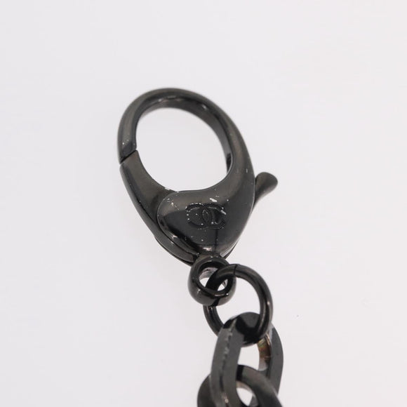 CHANEL Cat Motif Key Holder metal Blue CC Auth bs37617V
