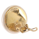 CHANEL Pearl Earring metal Gold CC Auth bs37619-11