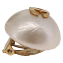 CHANEL Pearl Earring metal Gold CC Auth bs37619-14