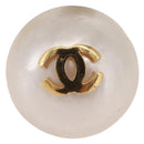 CHANEL Pearl Earring metal Gold CC Auth bs37619-3